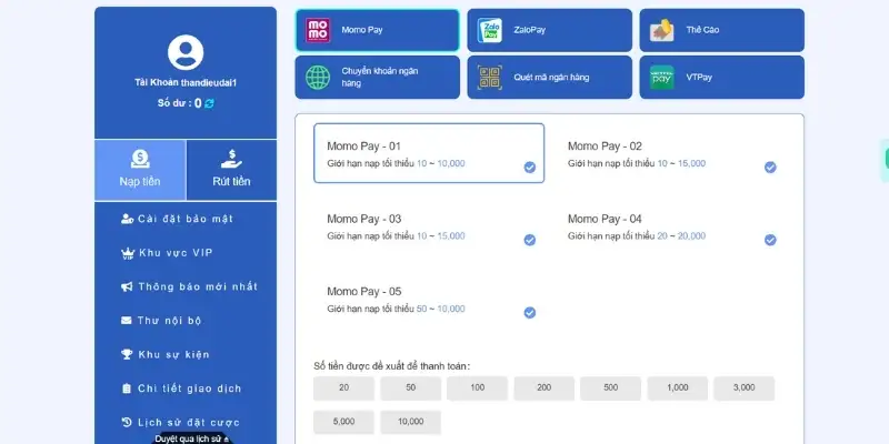 Nạp vốn ST666 thành công giúp bạn mau chóng chốt cược thuận lợi