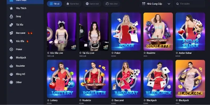 Sảnh giải trí Casino live với Dealer chuyên nghiệp